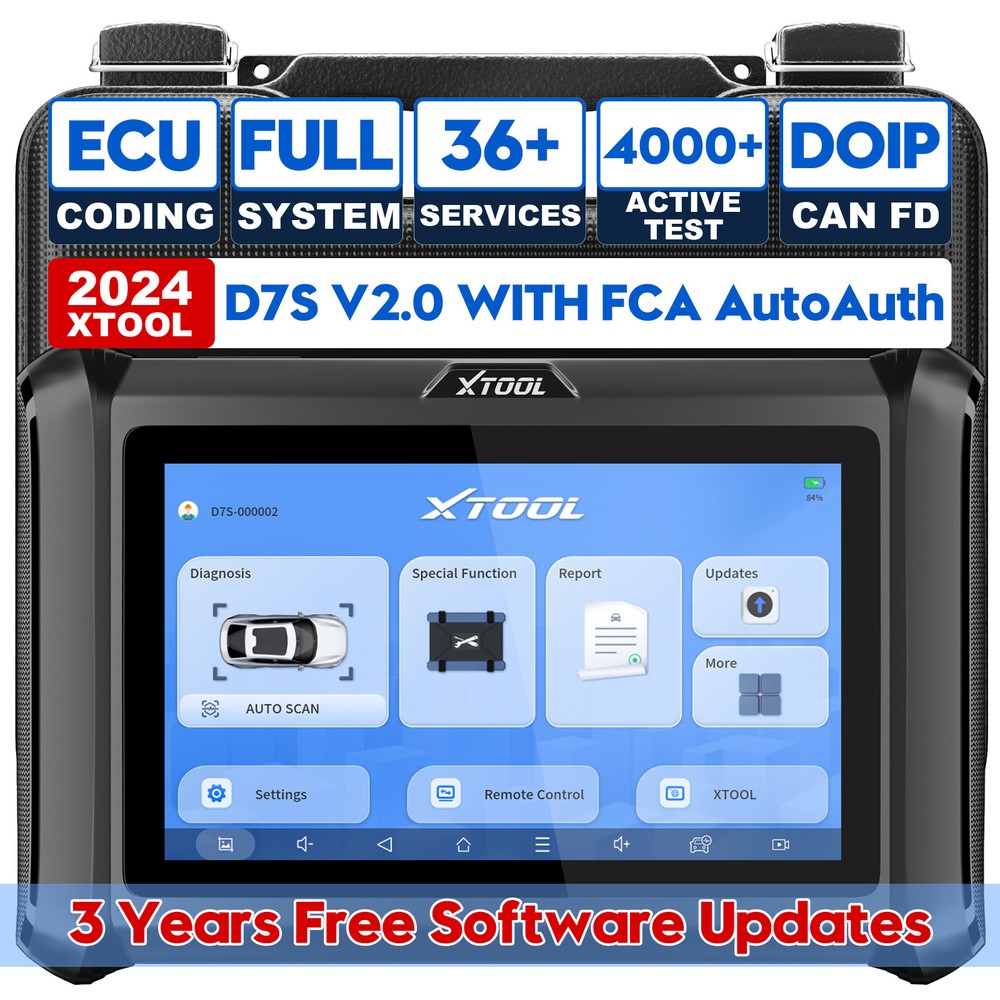 XTOOL D7S V2.0 Full System Bi-directional Scan Tool 36+ Services Key Coding FCA