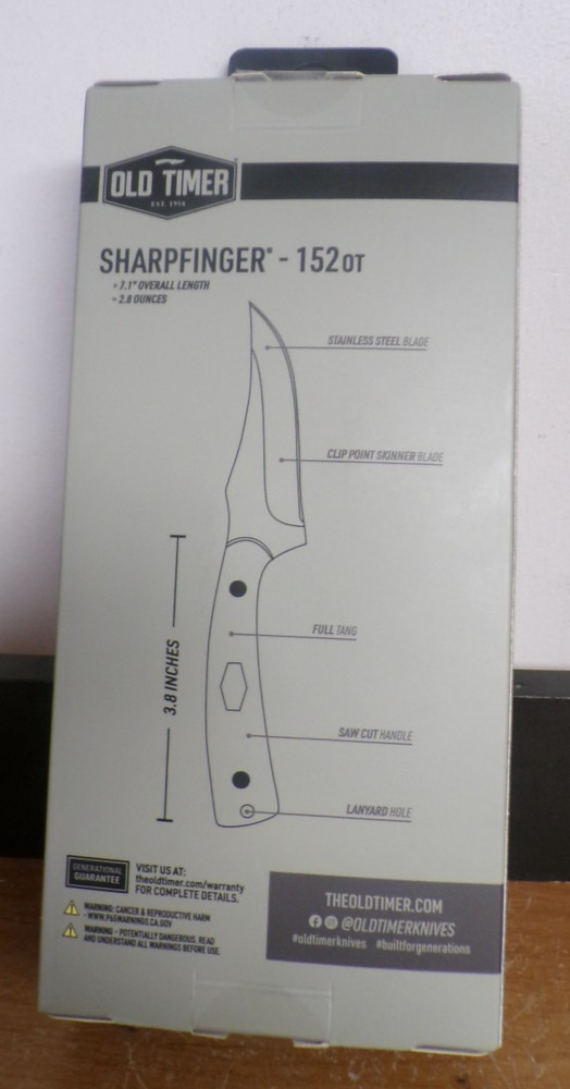 NEW OLD TIMER SHARPFINGER 152OT 7" 3.3" CLIP POINT FIXED BLADE KNIFE W/SHEATH