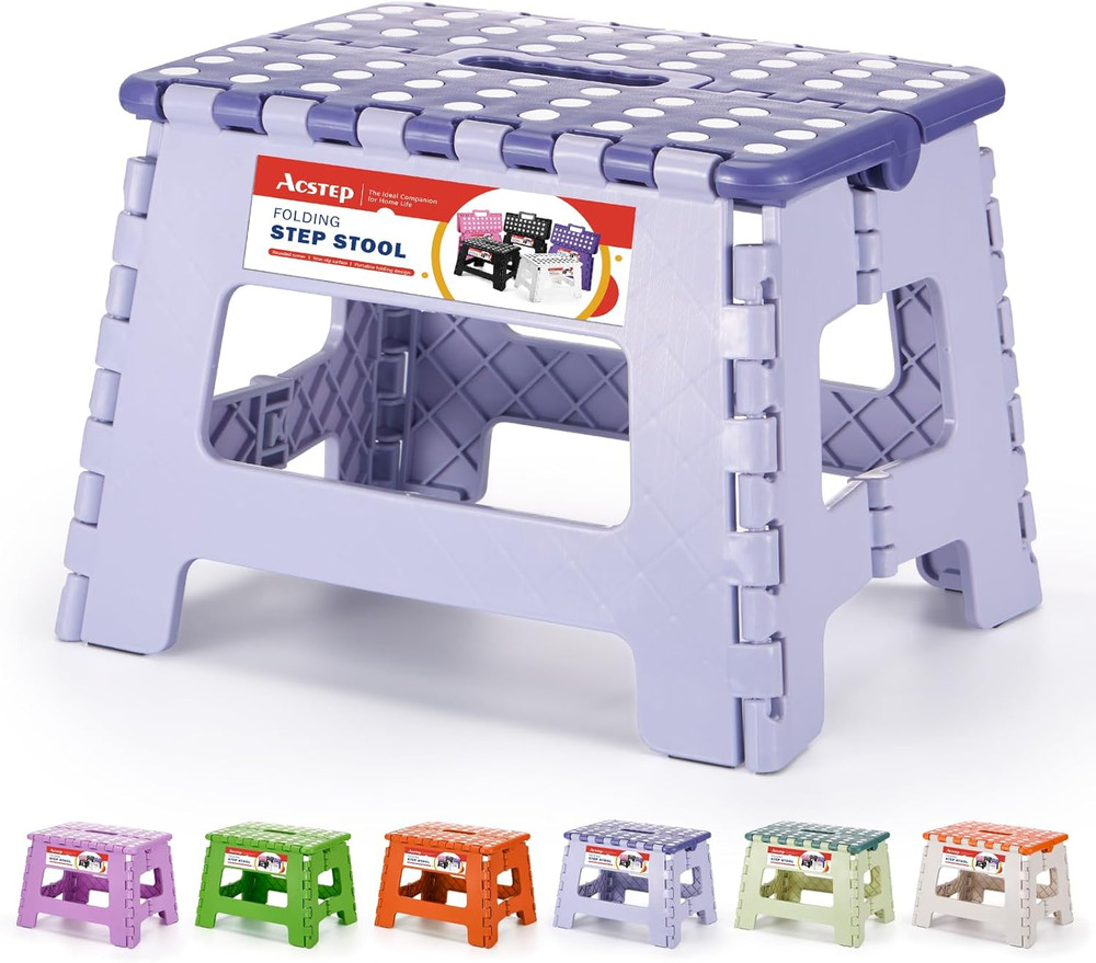 9 Inch Folding Step Stool 300 LB Capacity Plastic Foldable Step Stools for Kids