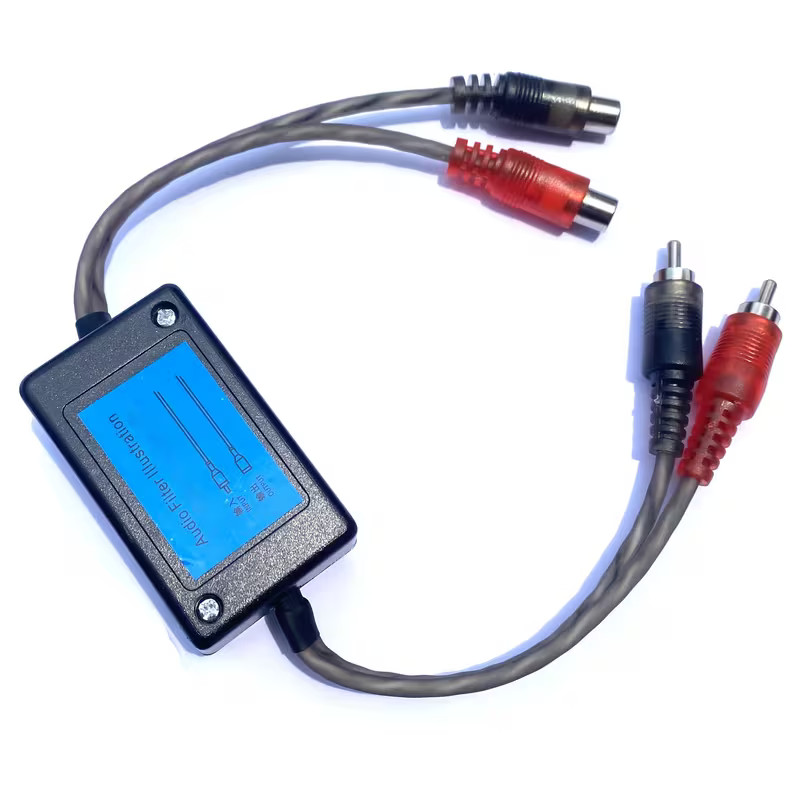 Car Audio Amp Filter RCA Noise Elimination Filter Ground Loop Isolator 2-Channel