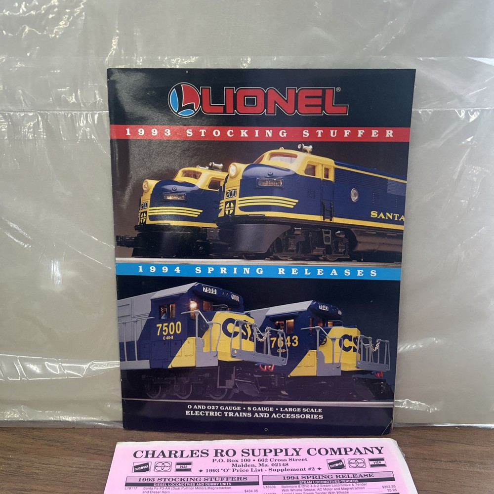 Lionel 1993 Stocking Stuffer & 1994 Spring Releases Catalog