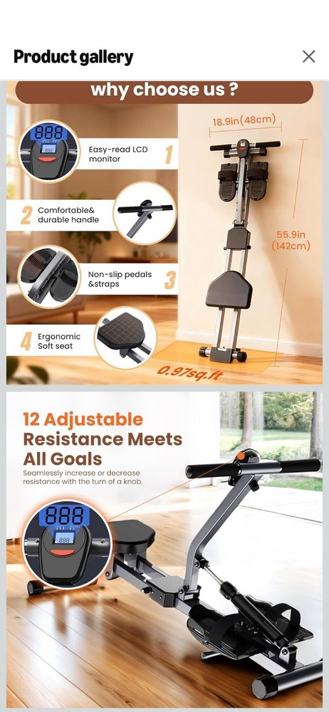 Salih Rowing Machine - Silver