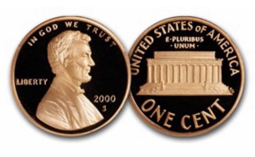 2000 S Lincoln Memorial Cent / Penny 1c Gem DCam Proof