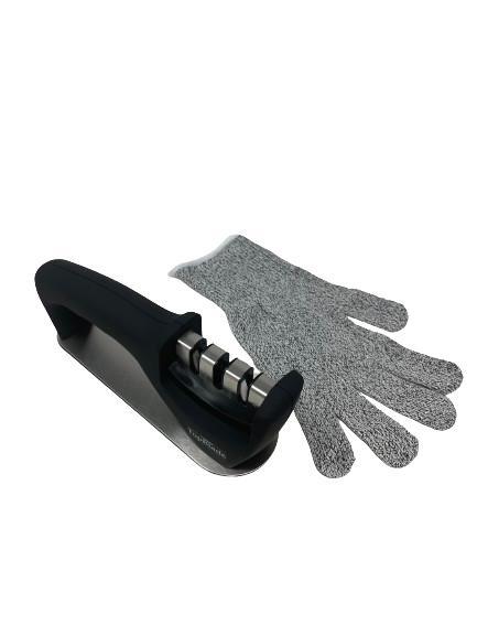 Kitchen Knife Sharpener Triple Sharpening Process Ergonomic Handle Non-slip Base