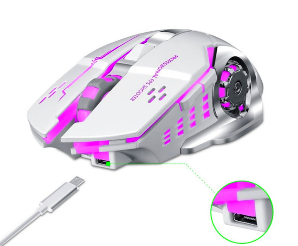 Wireless Gaming Mouse PC Rechargeable LED Light USB Computer Laptop Silent Mice
