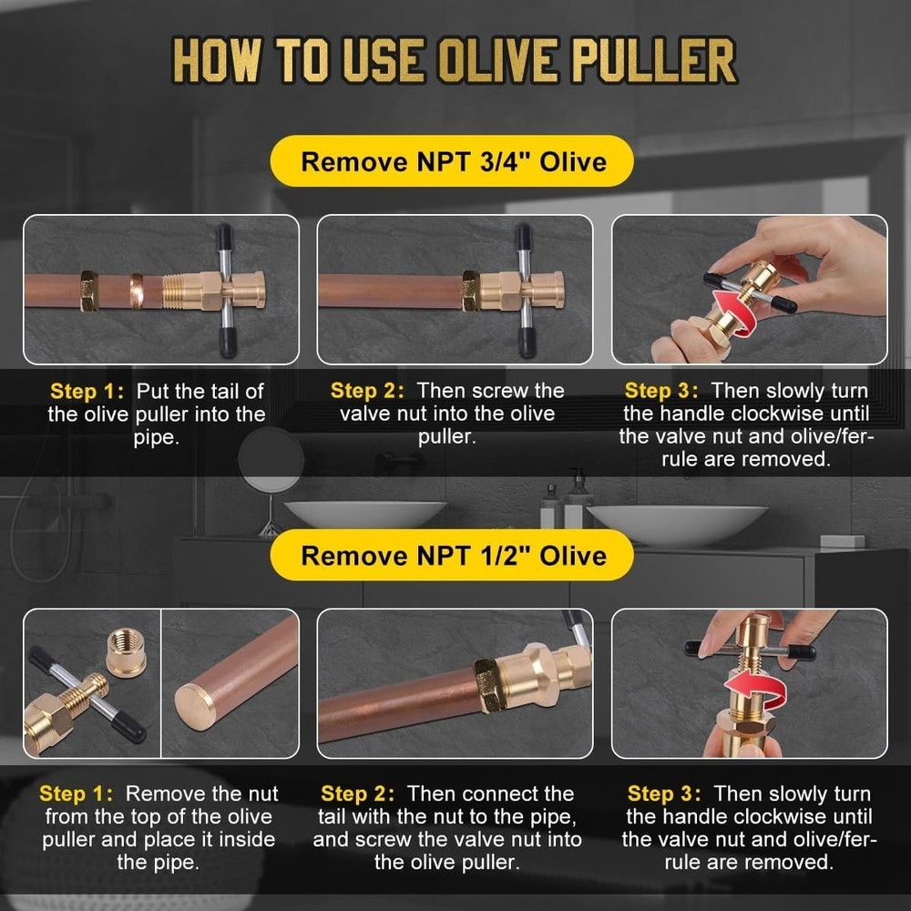 Olive Puller Not Damage The Pipe Olive Remover Ferrule Puller Corrosion-Resis...