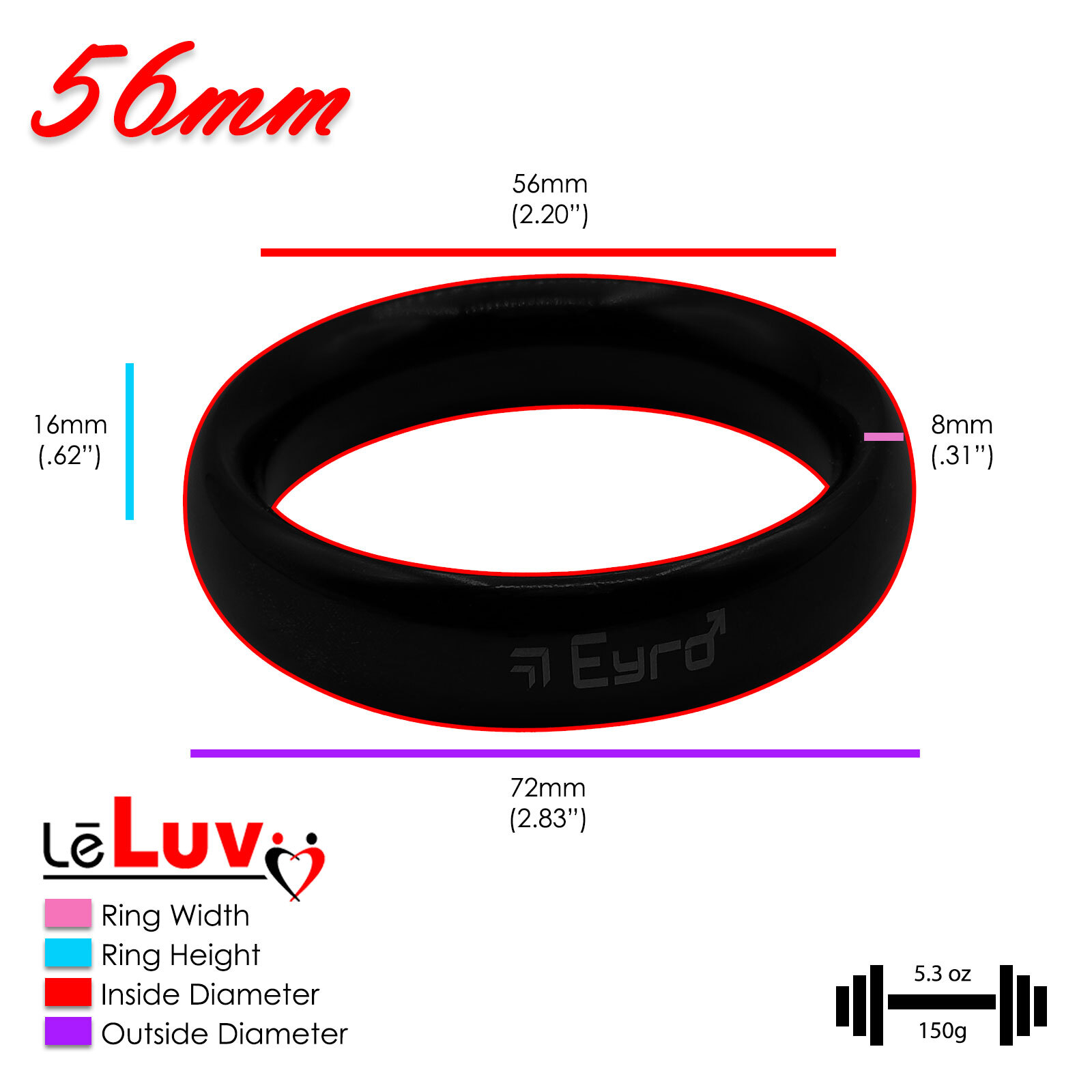 LeLuv Stainless Steel Donut Cock Ring - 22mm-64mm Inner Diameter Options