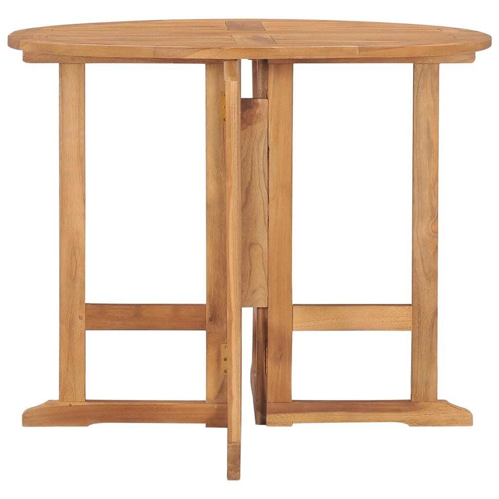 Dining Table Teak Solid Teak Wood Medium Foldable Dining Table