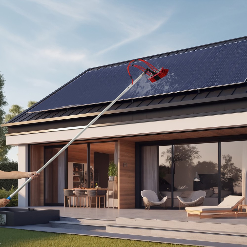 30FT Solar Panel Cleaning Brush & Pole Kit Proffesional Window Washing Tool