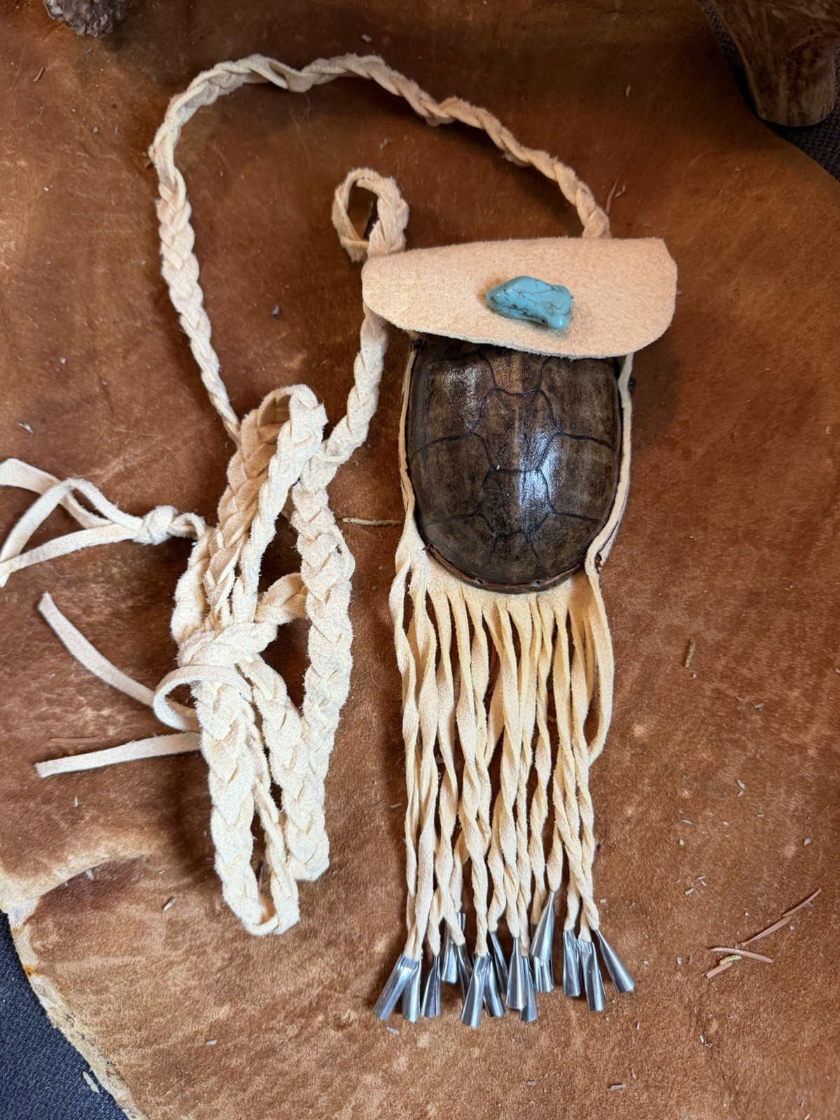 Native American turtle shell Medicine Bag Native Made Jumbo