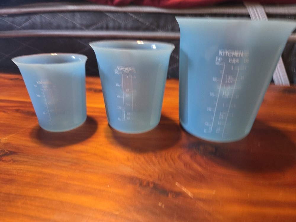 Silicone Measuring Cups Blue Kitchen HQ