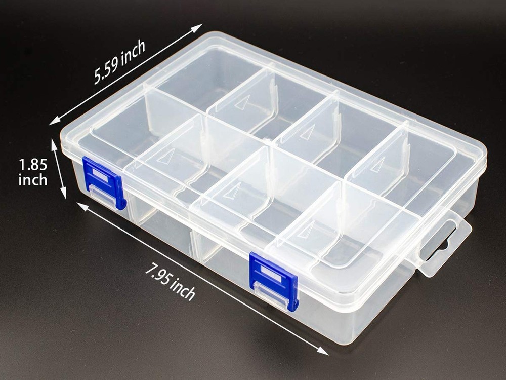 Plastic Compartment Storage Box With Adjustable Divider Removable Grid Compar...