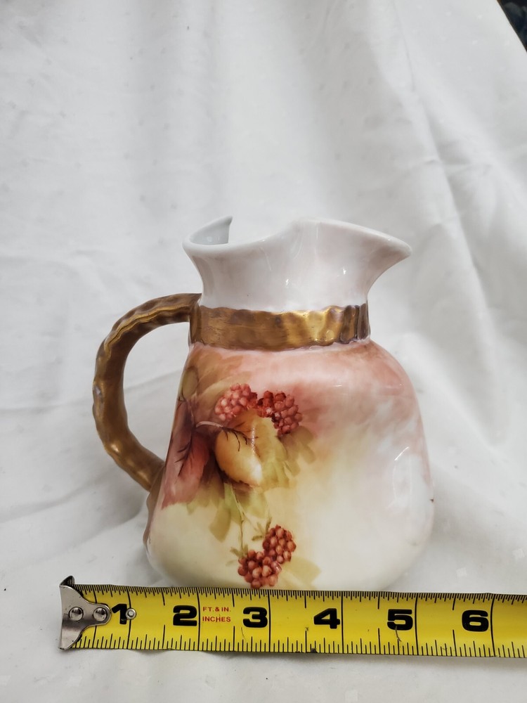 Dimpled Decorative Handpainted Ceramic Pitcher - Signed Alice Olson