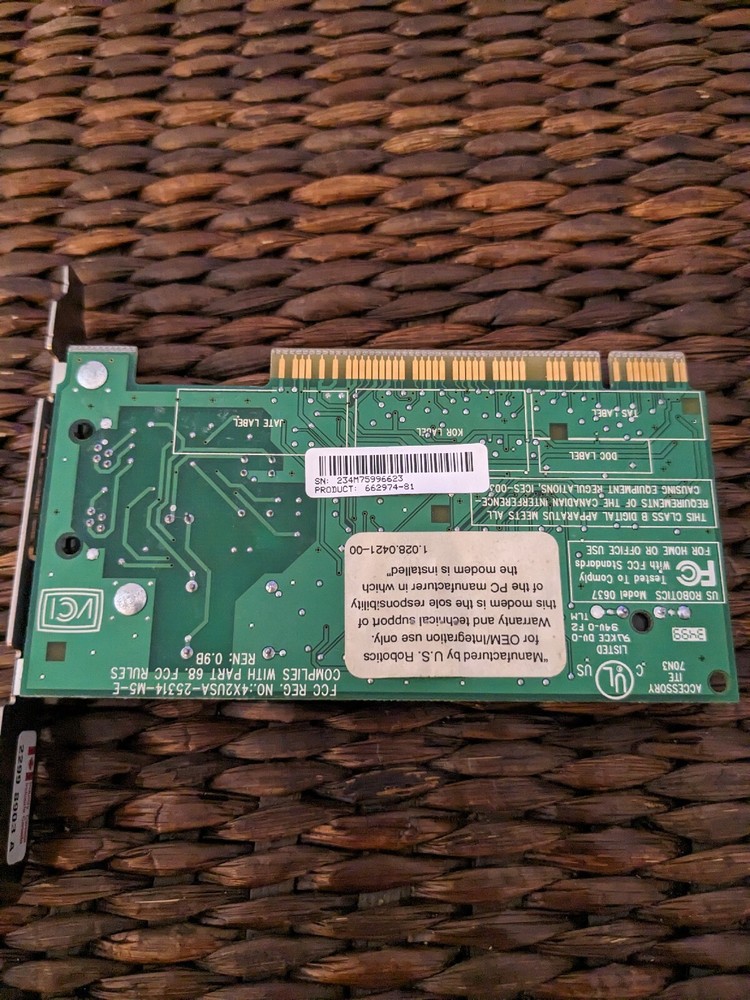 PCI 56K Modem 0637 3COM US Robotics