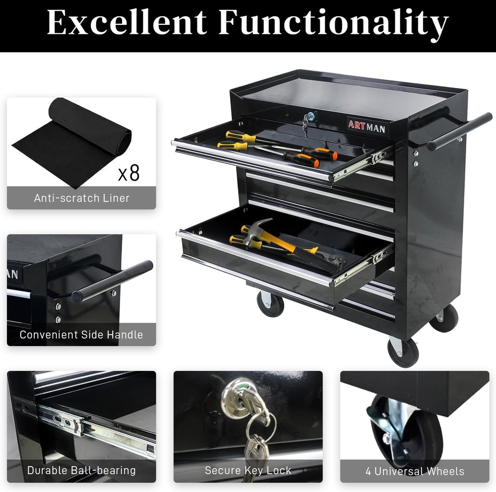 7 Drawers Rolling Tool Chest,Tool Cart on Wheels Tool Box Tool Storage Cabinet