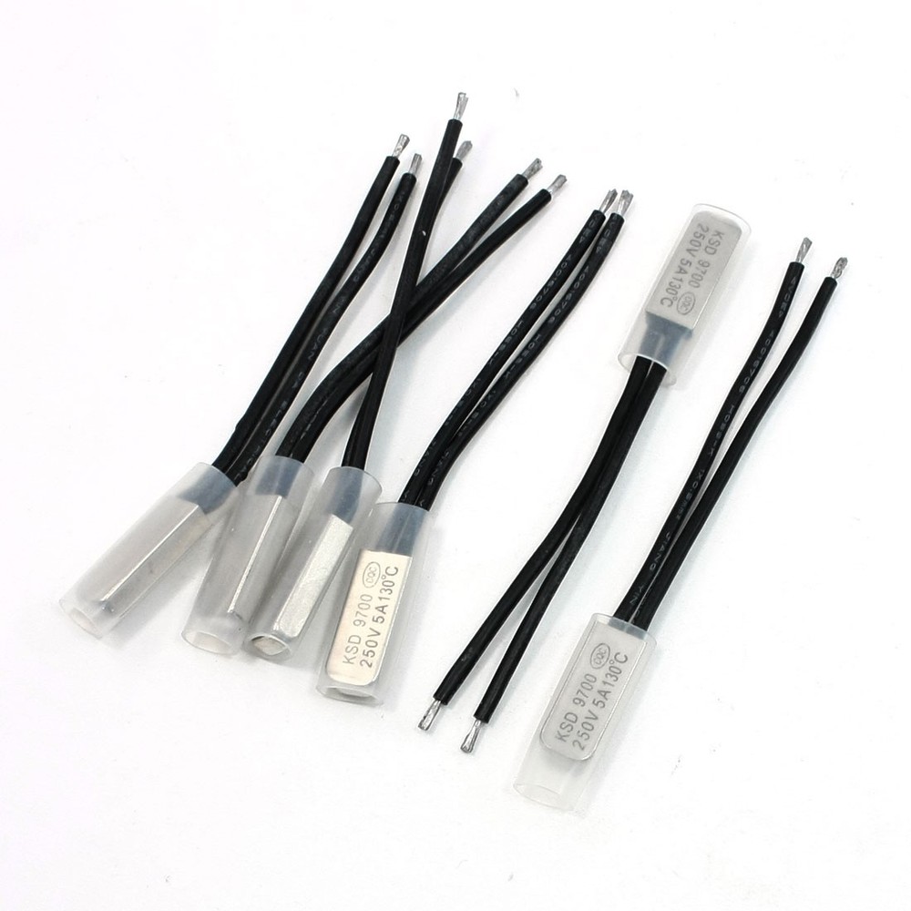 6 Pcs 130C Bimetal Temperature Control Switch Thermal Protector N/C 250V 5A