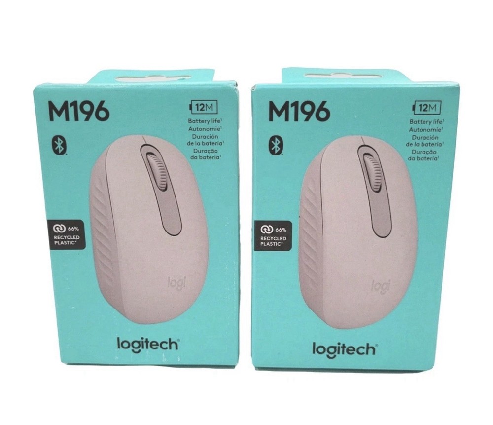 2pk Logitech Wireless Connection Ports M196 Mouse Bluetooth Compact