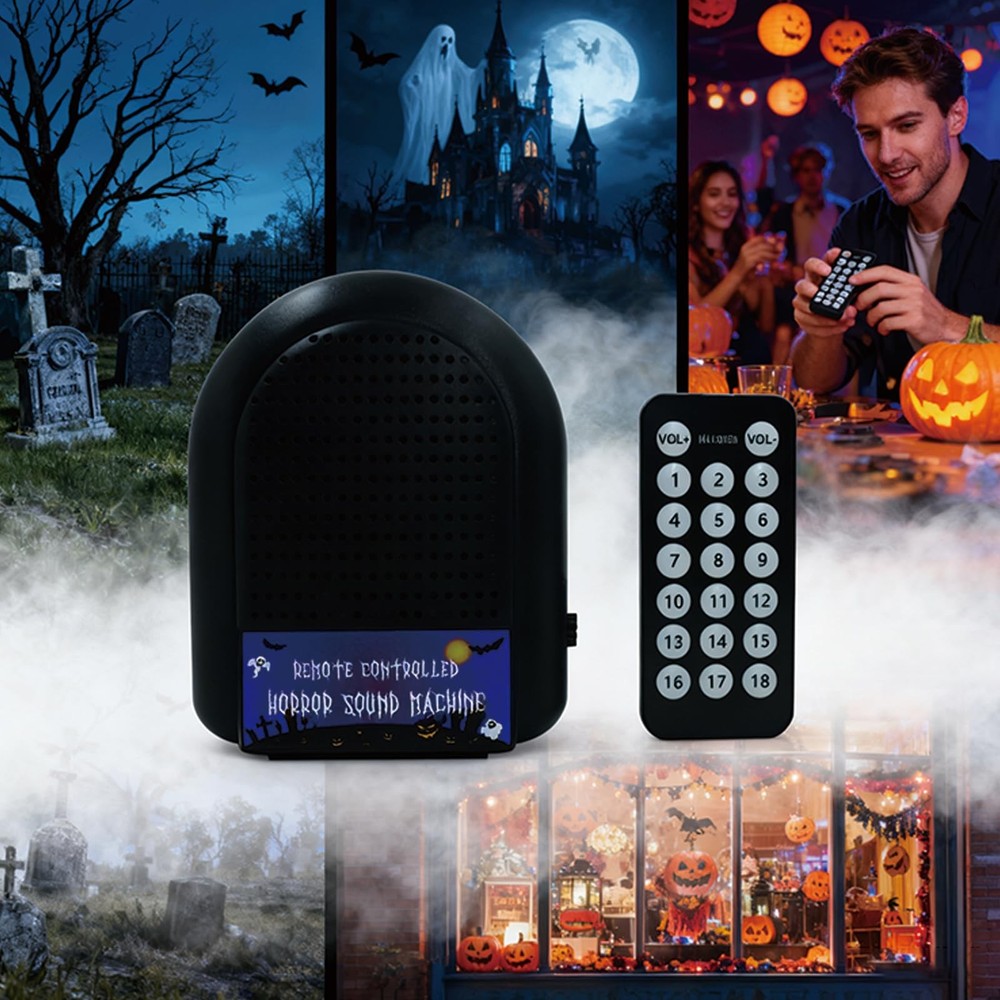 Remote-Controlled Horror Sound Machine, Various 18 voices, Black