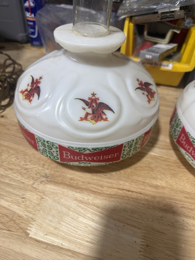 2 BUDWEISER WALL SCONCE GLOBES PLASTIC
