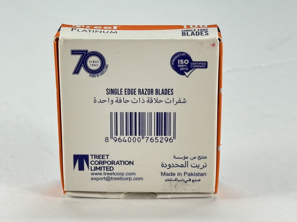 100 Treet Single Edge Razor Blades For Barber Razors
