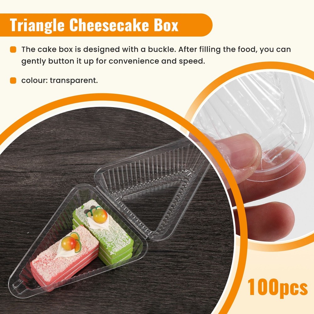 100Pcs Triangle Cheesecake Boxes Cake Box Triangle Pie Holders Cake6649