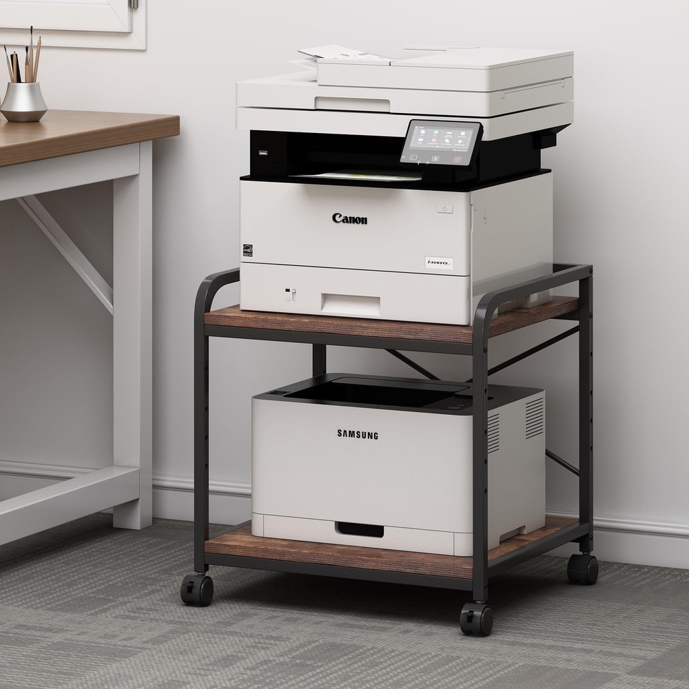 Fannova Under Desk Printer Stand, 20 Inches Deep Large Printer Table with Hei...