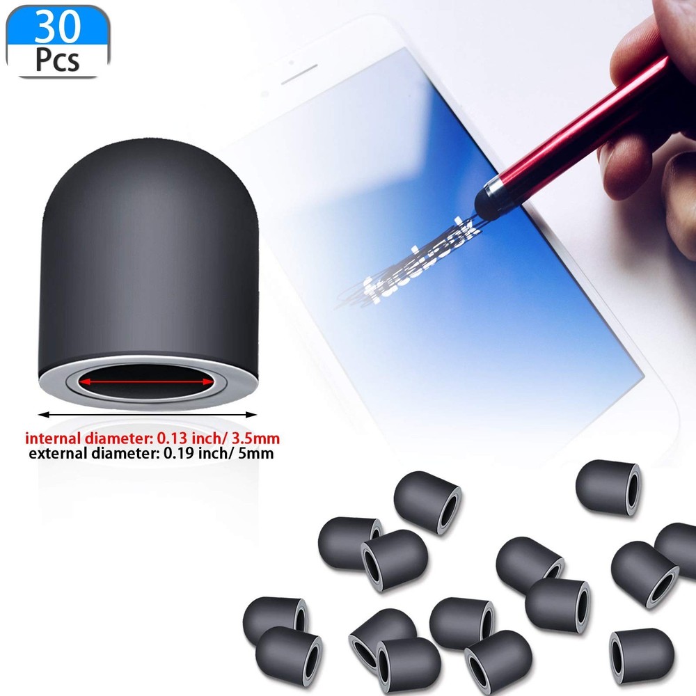 Zonon 30 Pieces Replacement Stylus Tips Conductive touch screen Pens Tips Cap...