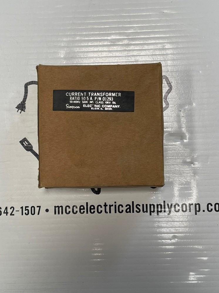 Current Transformer Ratio 50:5 A PN 01293 Simpson