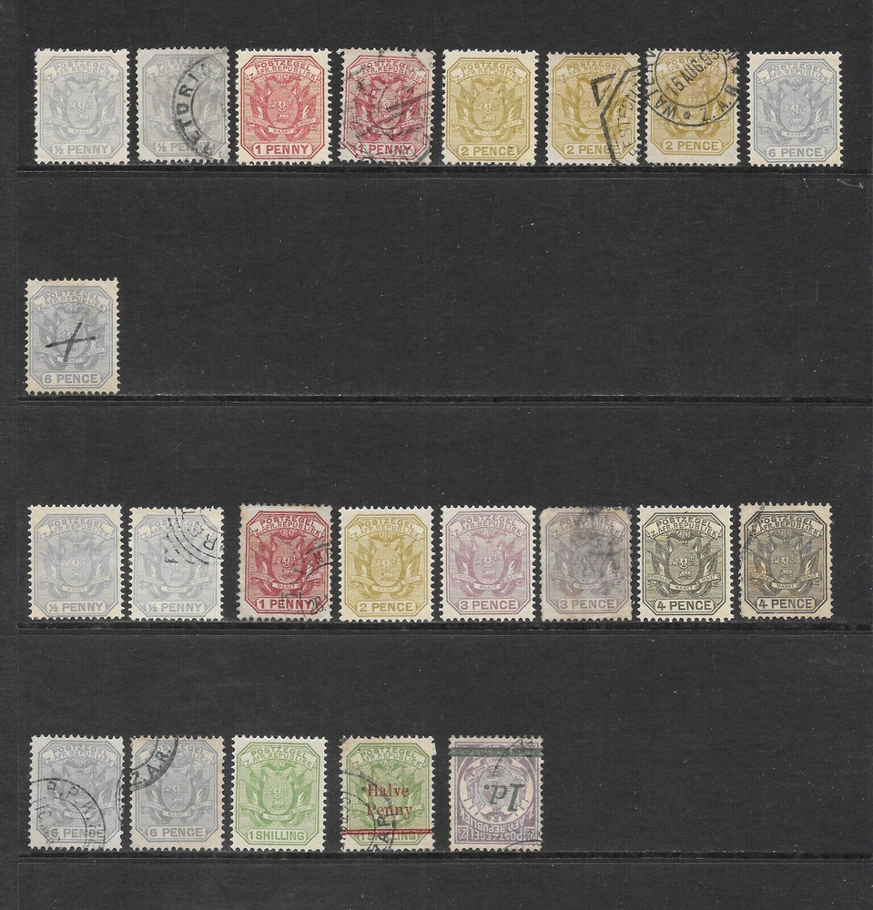 TRANSVAAL    VARIOUS MINT/USED ISSUES       1894 to 1896