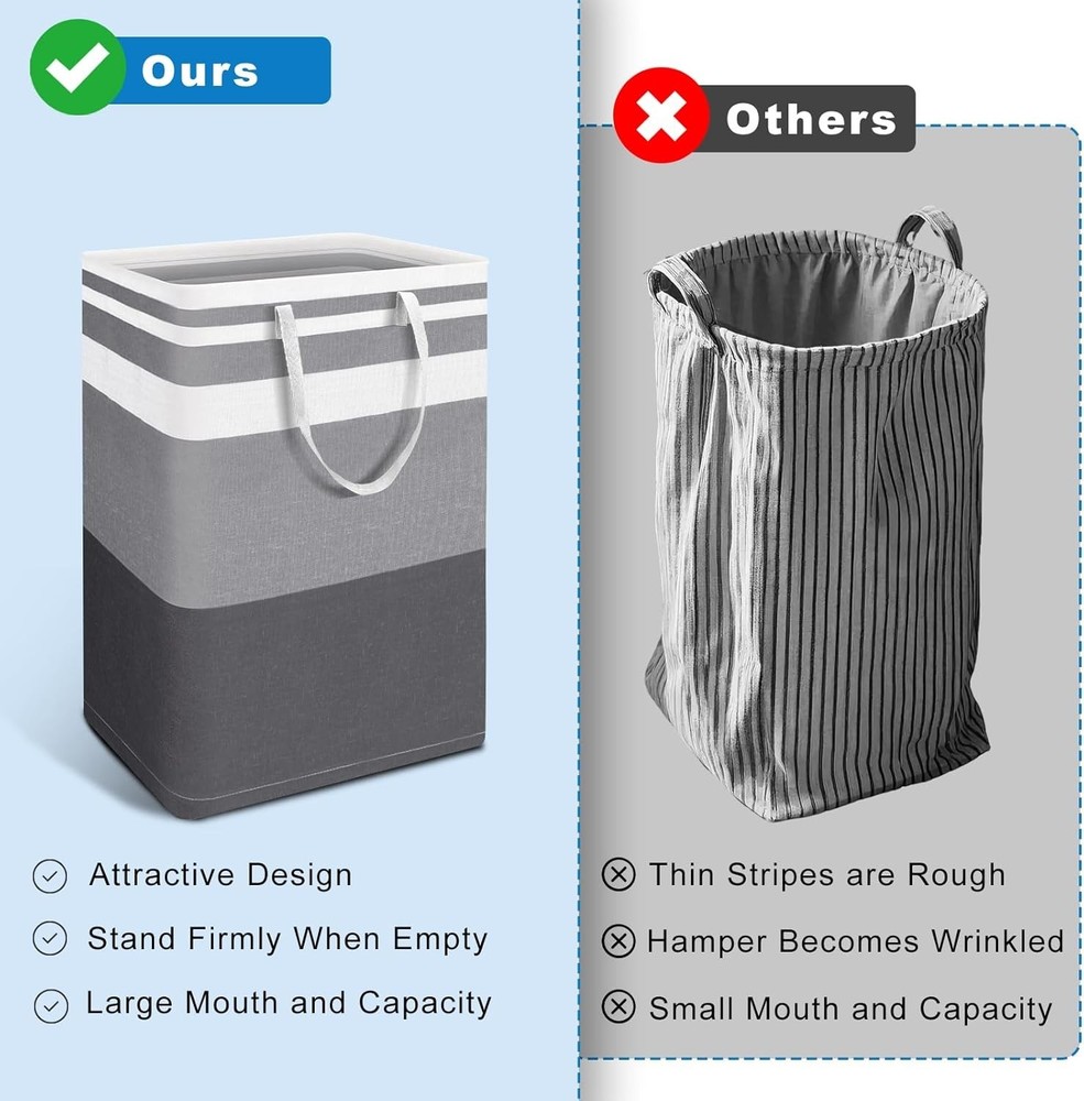 2-Pack Large Laundry Bag Waterproof,Collapsible Tall Clothes Hamper