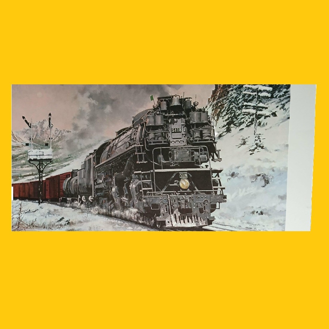 Laminated Saga of the Iron Horse Print JB Deneen 19x23 Railroad Steam Engine