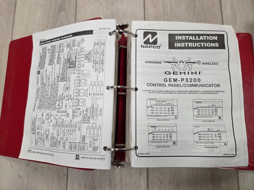 Napco Control Panel Instalation Manuals Large Lot