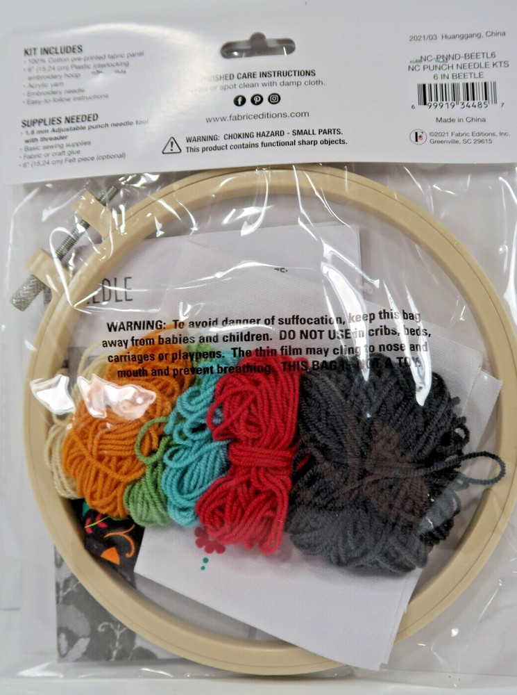 NEEDLE CREATIONS PUNCH NEEDLE KIT BEETLE NIP