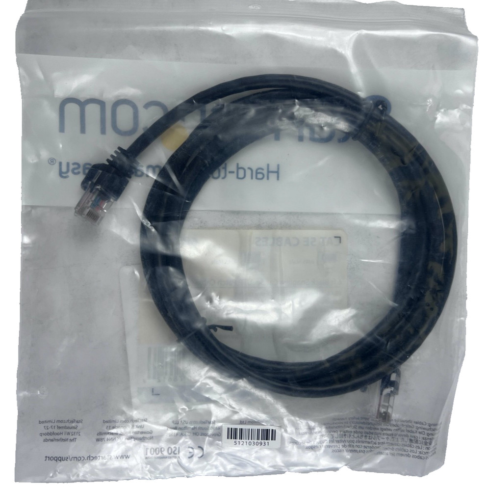 (QTY 15) StarTech 6 Foot 1.8M Snagless Black Cat5e UTP Patch Cable M45PATCH6BK