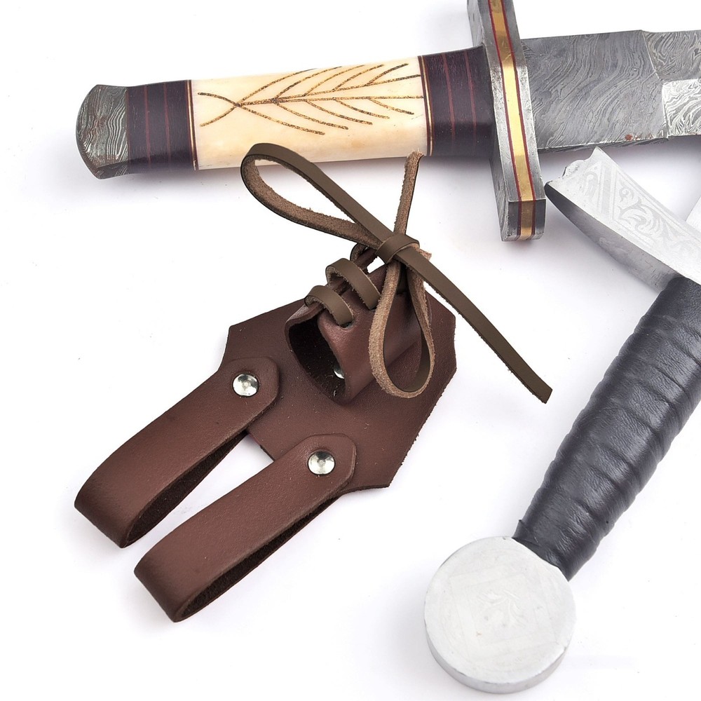 Genuine Leather Dagger Holster Medieval Adjustable Sword Frog Multiple Tool Hold