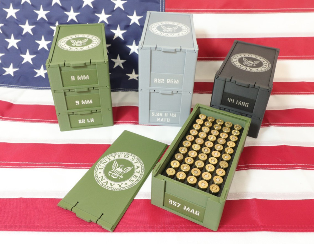 Stackable Ammo Boxes - Navy - No Live Ammo!