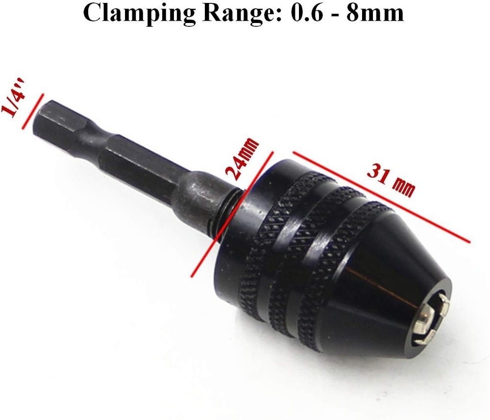 Drill Chuck Adapter - 2Pcs Drill Chuck for Impact Driver, Drill Bit Adapter K...