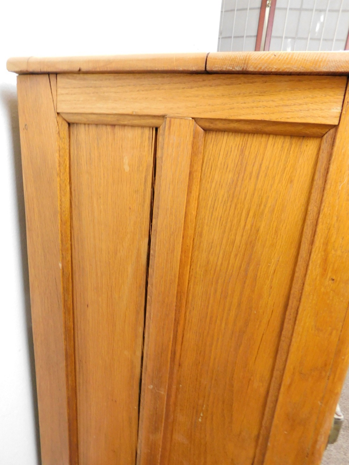 Antique REAL DEAL c1915 ALL Original Oak Ice Box Bar Counter Refrigerator VG HOT