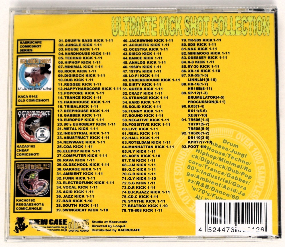 Kaeru Cafe Ultimate Kick Collection Sample Library/Sound Library/Sampling CD