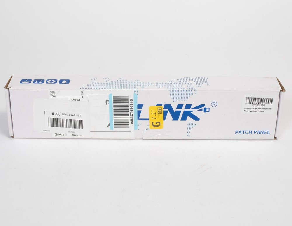 IWillink 24 Port Patch Panel Black Rackmount Network Ethernet Cable Caps Kit