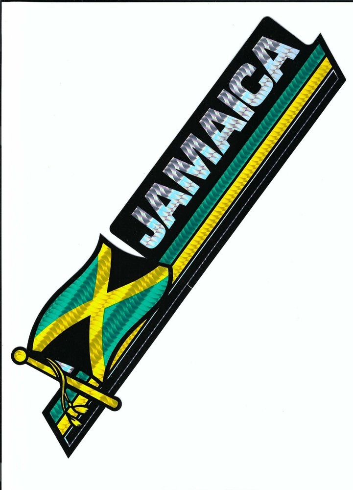 Jamaica Flag Reflective Bumper Sticker NEW