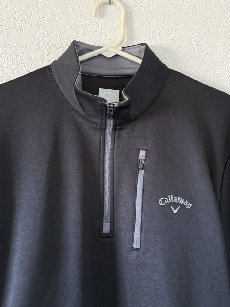 Callaway 1/4 Zip Pullover Men's Size Medium Black Golf $88