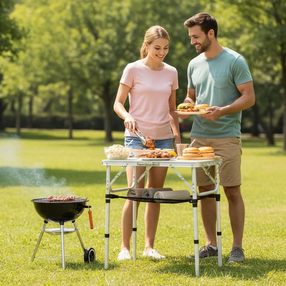 YUFIFAIRY Small Folding Table Portable, 24''L x16''W Foldable Camp Table with...