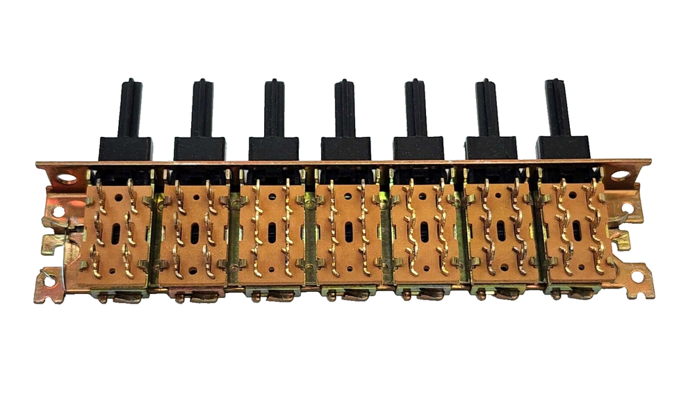 Vintage Switchcraft 7 Slide Pushbutton Switch Assembly - Panel Mount -