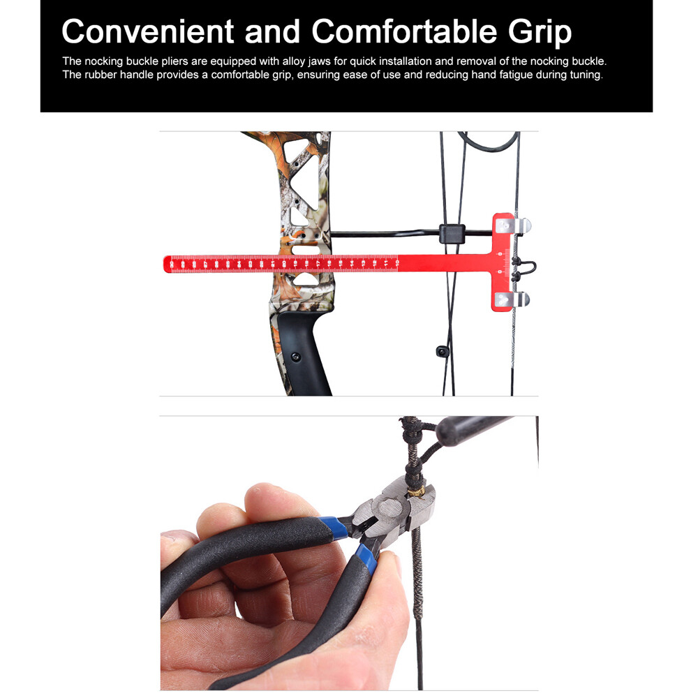 Archery Adjustment Tool Bow String Nocking Points Pliers T Squares Tuning C9F5