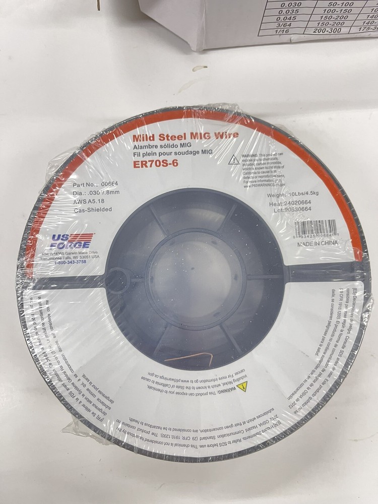US Forge Welding Solid Mild Steel MIG Wire .030 10-Pound Spool #00664
