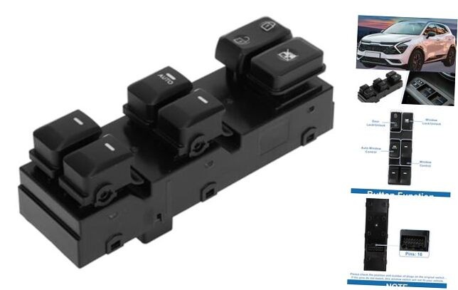 Power Window Switch Front Left Driver Side Window Control Switch for Kia