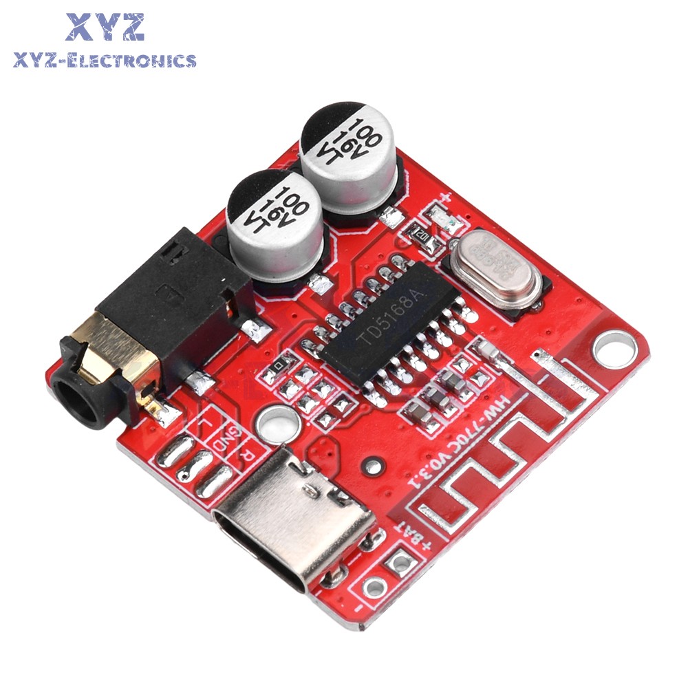 5pcs 3.7-5V Type-c Mini Bluetooth Audio Decoder Board MP3 Audio Receiver Module