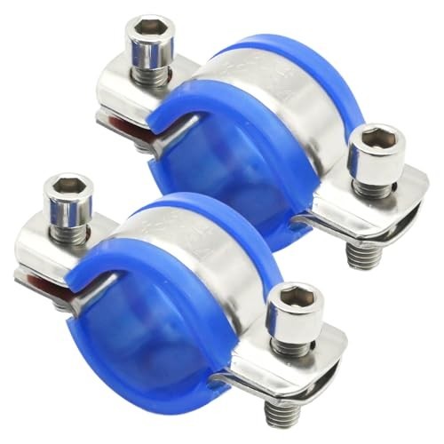 Adjustable Stainless Steel Pipe Bracket Clamp - 2 Pcs Wall/Ceiling Mount Hanger