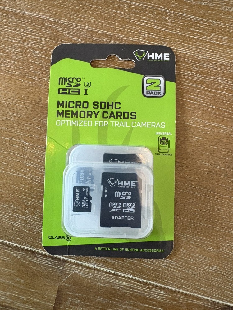 HME Trail Camera Micro SDHC 32GB Memory Card w/Adapter  - 2 PACK